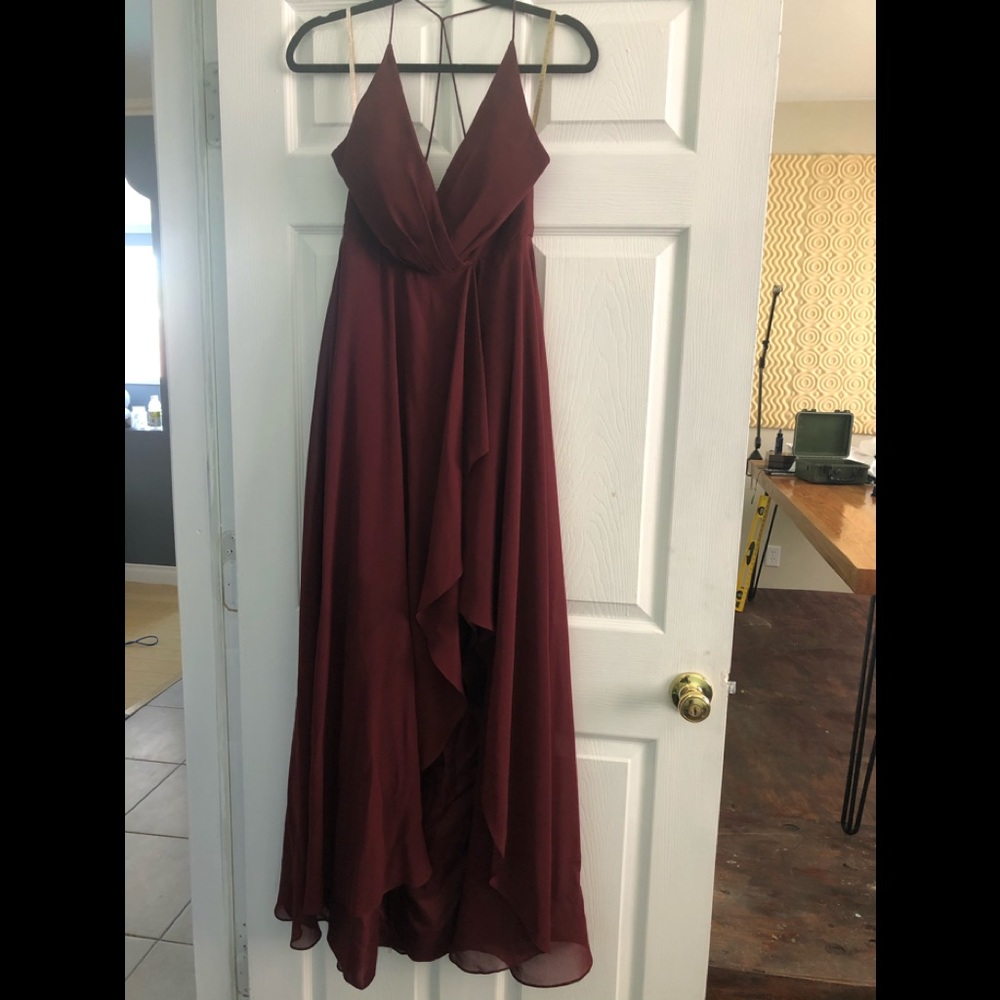Jenny Yoo bridesmaid dress maroon